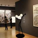 Postmodern resin and glass floor lamp with elegant design