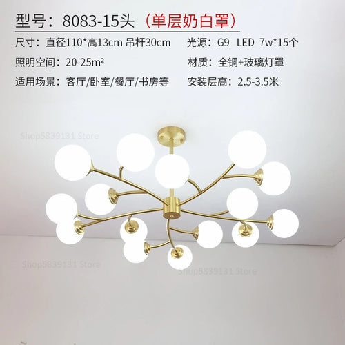 Modern LED chandelier nordic molecular pendant light - vue 12 sur 14