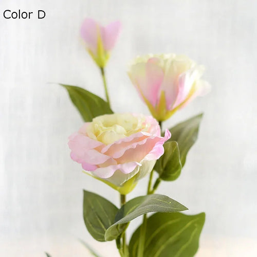 Artificial eustoma silk flowers for weddings, set of 3 branches - vue 5 sur 11