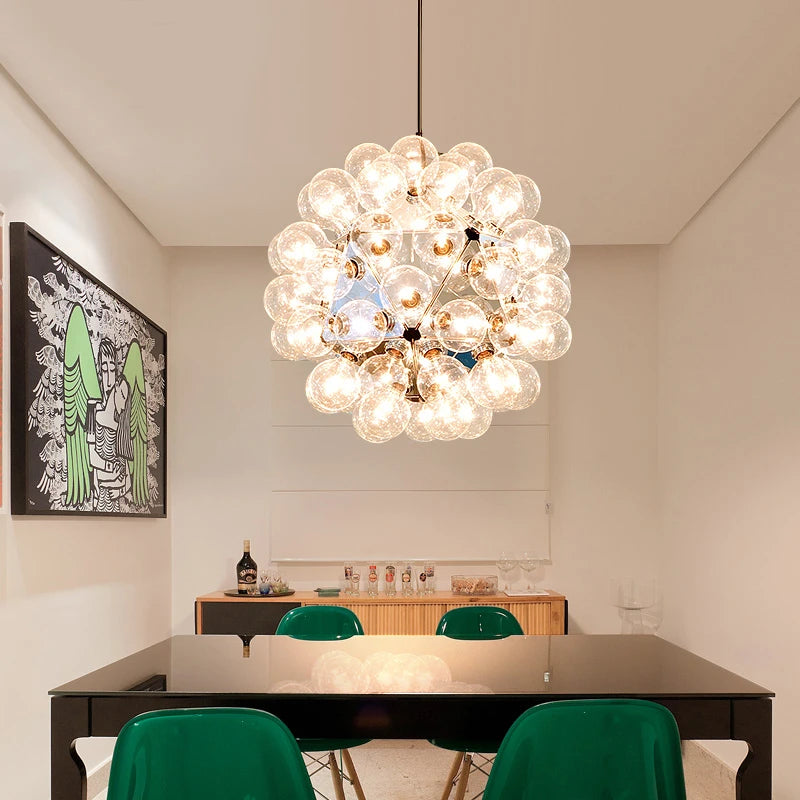 Modern nordic glass ball pendant light for interior decoration - vue 3 sur 8