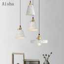 Industrial cement pendant light for table and bar
