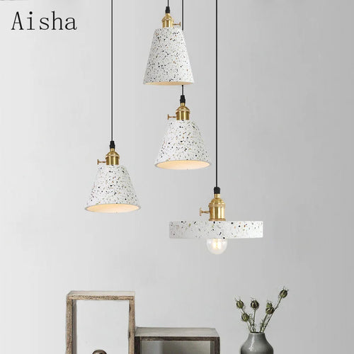 Industrial cement pendant light for table and bar - vue 6 sur 23