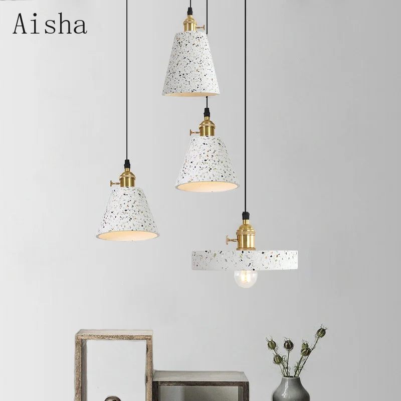 Industrial cement pendant light for table and bar - vue 5 sur 23