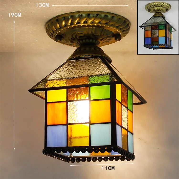 Modern creative glass LED ceiling light with 7W E27 bulb - vue 17 sur 30