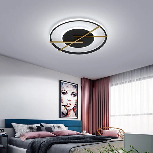 Modern round LED ceiling light for bright interior decor - vue 5 sur 10