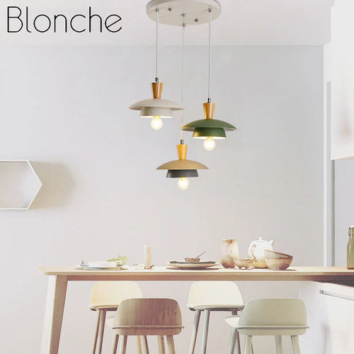 Modern wrought iron chandelier with creative macaron style for interiors - vue 3 sur 8