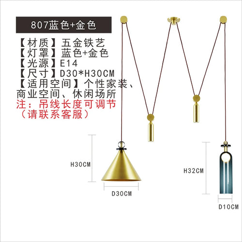 Glass and metal pendant light for modern interior decor - vue 18 sur 25