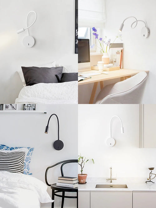 Flexible LED reading lamp for home or hotel - vue 3 sur 5