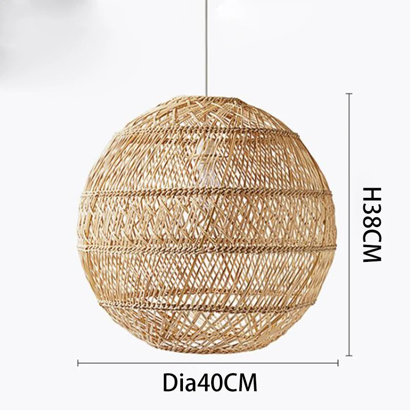 Vintage rattan pendant light - vue 11 sur 12