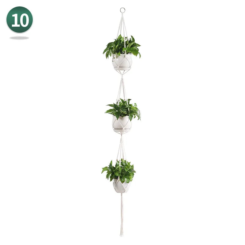 macrame hanging basket for plants crafts home decor - vue 12 sur 18
