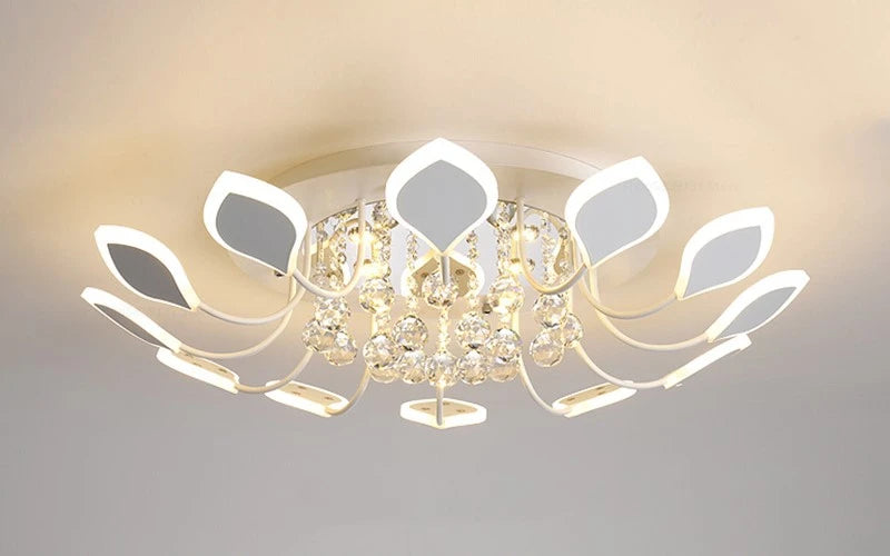 plafonniers modernes en cristal clair avec éclairage led terrestre