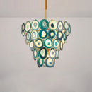 Modern designer chandelier with coloured agate for interiors
