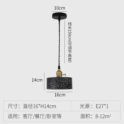 Industrial cement pendant light for table and bar - vue 18 sur 23