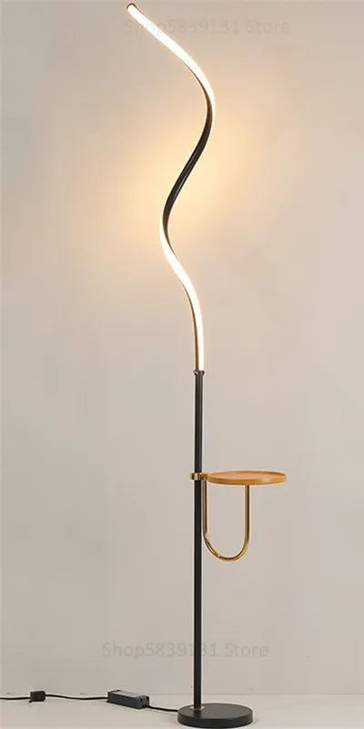 Modern curved LED floor lamp nordic decorative standing light