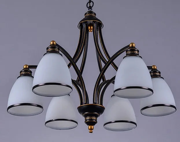 Classic iron and glass chandelier for indoor decoration - vue 13 sur 16