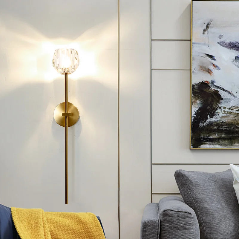 Minimalist Nordic crystal wall light modern design indoor lighting - vue 5 sur 8