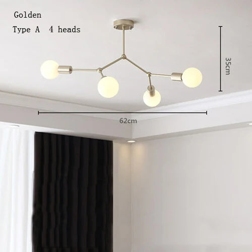 Modern multi-head chandelier for creative interiors - vue 12 sur 27