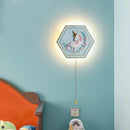 Princess unicorn cartoon wall light with hexagonal switch