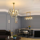 Art deco crystal and elegant metal designer chandelier