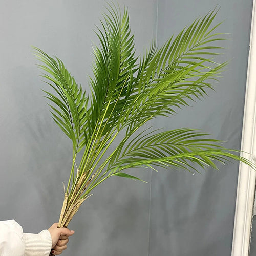 Set of 2 large artificial tropical palm plants for indoor decoration - vue 7 sur 14