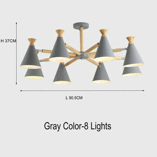 Nordic wooden pendant light for interior decor - vue 19 sur 26