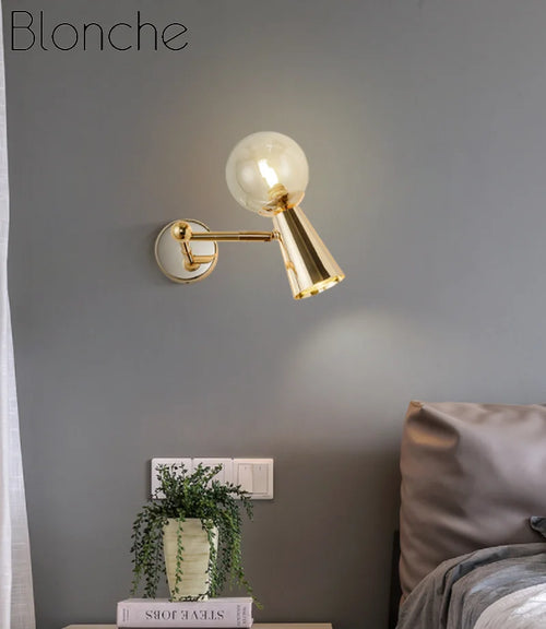 Rotatable glass head wall light for interior decoration - vue 4 sur 12