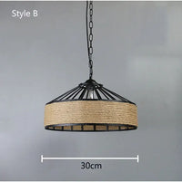 Iron rope industrial loft creative pendant light for restaurant, bar, café and dining room
