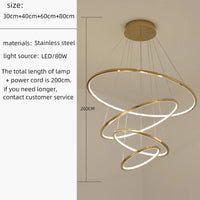 Nordic golden circle chandelier decorative indoor lighting