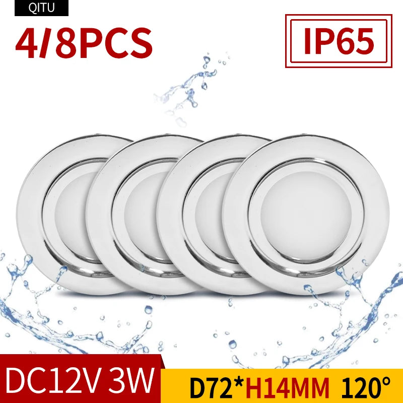 Stainless steel waterproof LED spotlight for outdoor and boat