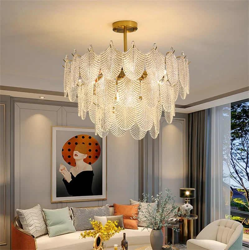 Luxury glass chandelier for elegant and modern interior decor