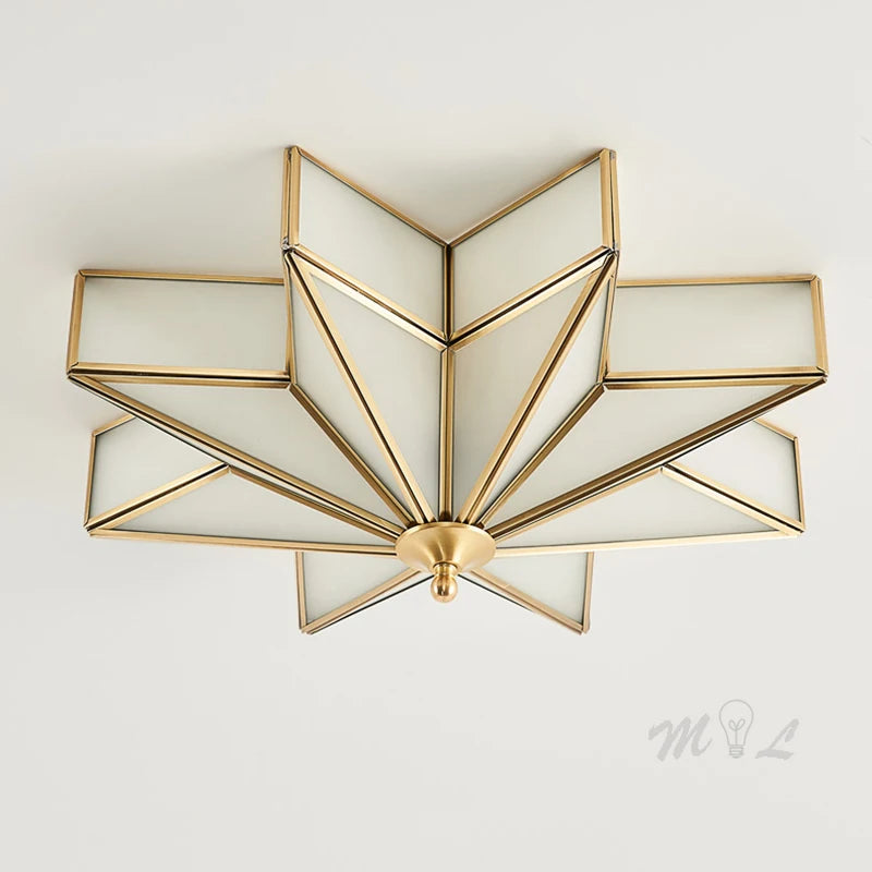 Nordic copper ceiling light for elegant interior decoration