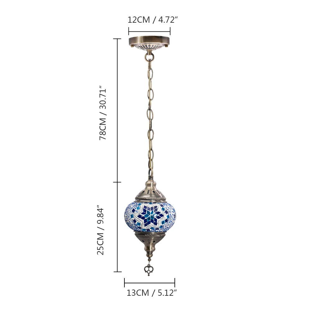 Handmade Turkish mosaic glass pendant light Mediterranean decoration - vue 22 sur 27