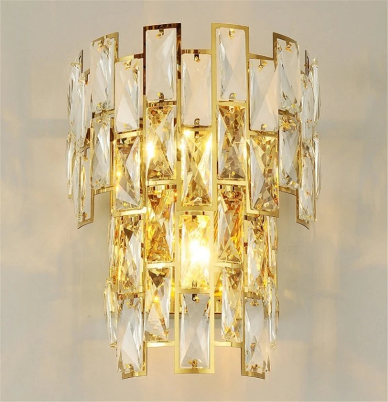 Modern crystal LED wall light with elegant design for interiors