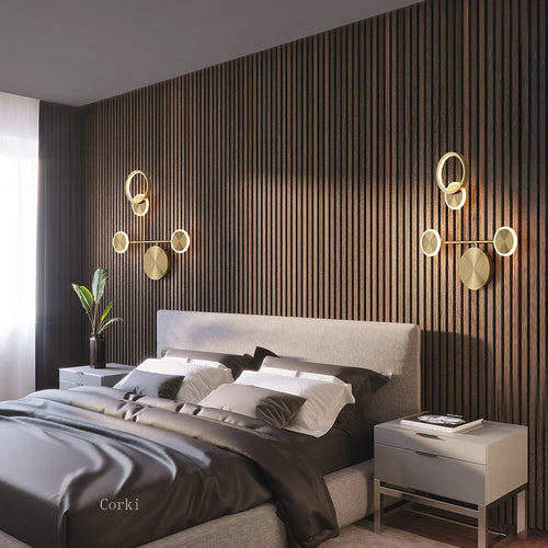 modern rotating LED wall light with three dimmed lights - vue 3 sur 16