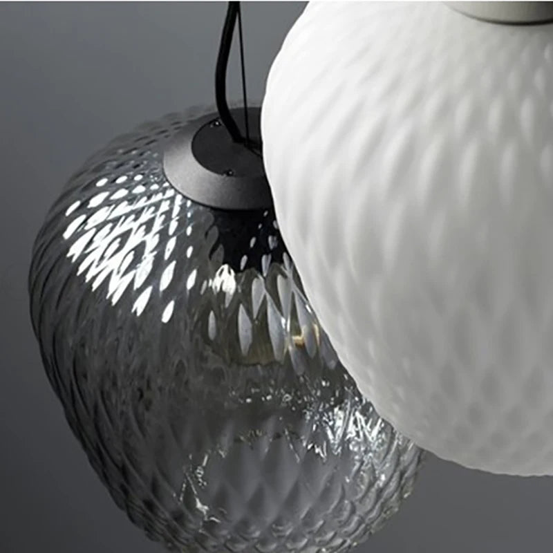 Nordic retro glass pendant light for interior decoration - vue 6 sur 10