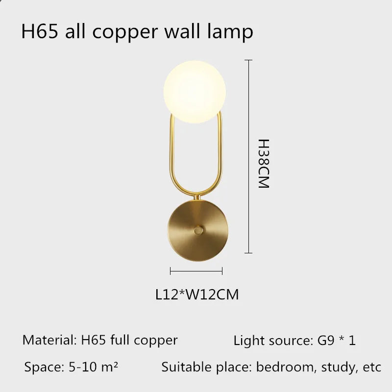 Modern copper wall light for elegant interior decoration