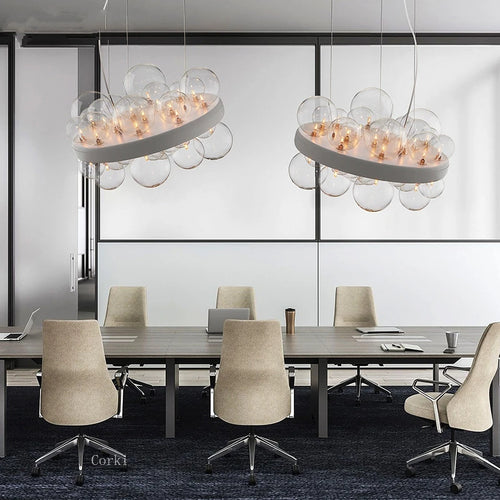 modern design clear glass chandelier for interior decoration - vue 4 sur 8