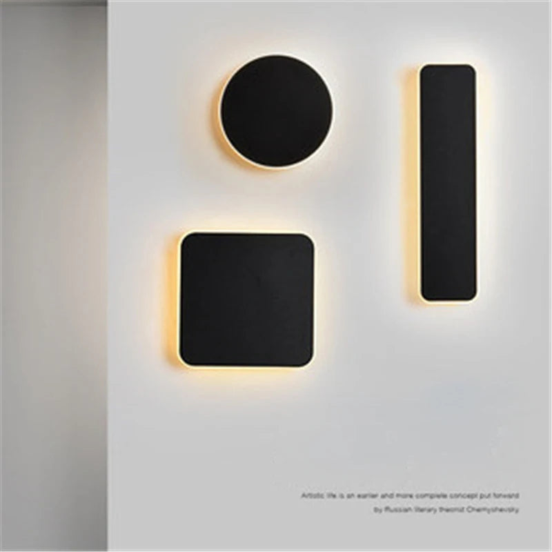 Led wall lamp with touch switch for bedroom, bedside, indoor stairs, square and rectangle light 10w 12w 13w - vue 3 sur 18