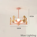 Wooden giraffe LED pendant light for children