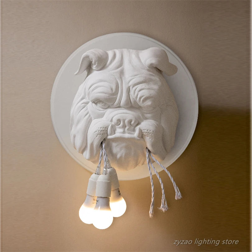 Decorative resin animal dog wall light for interior design