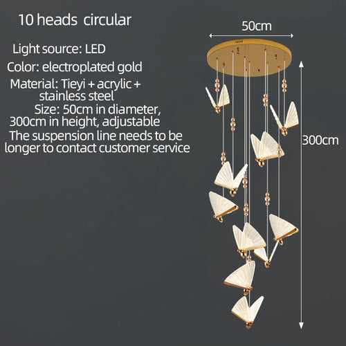butterfly chandelier ceiling decoration for living room and hall - vue 9 sur 13
