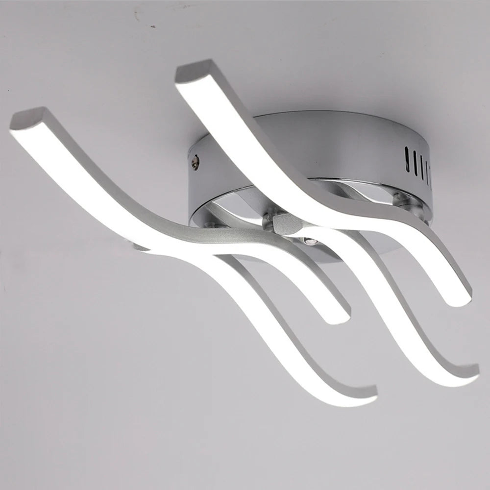 Modern curved decorative LED surface ceiling light