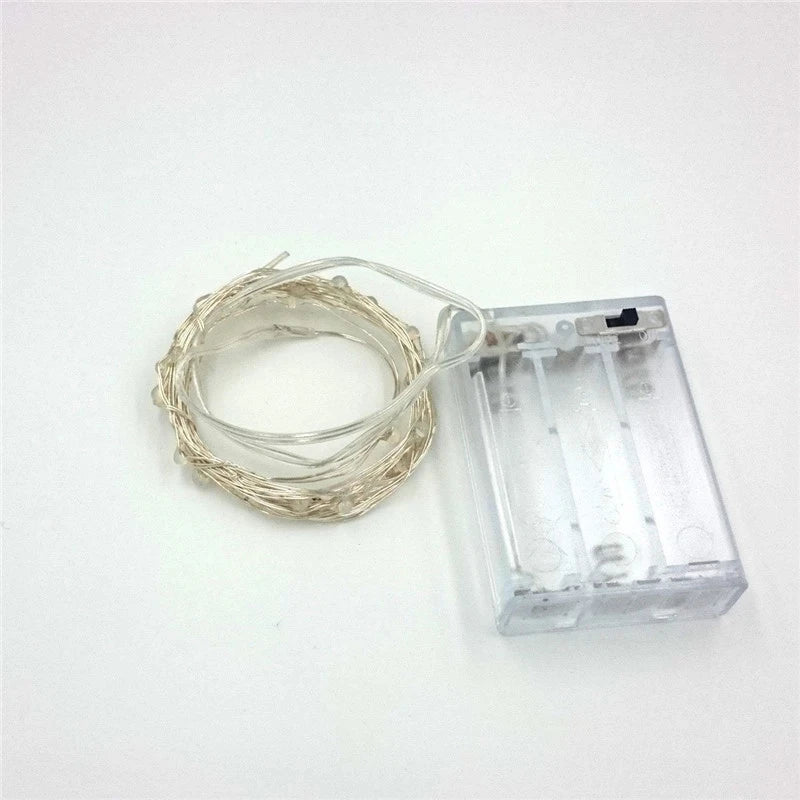 Decorative string lights with 100 LED and AA battery power