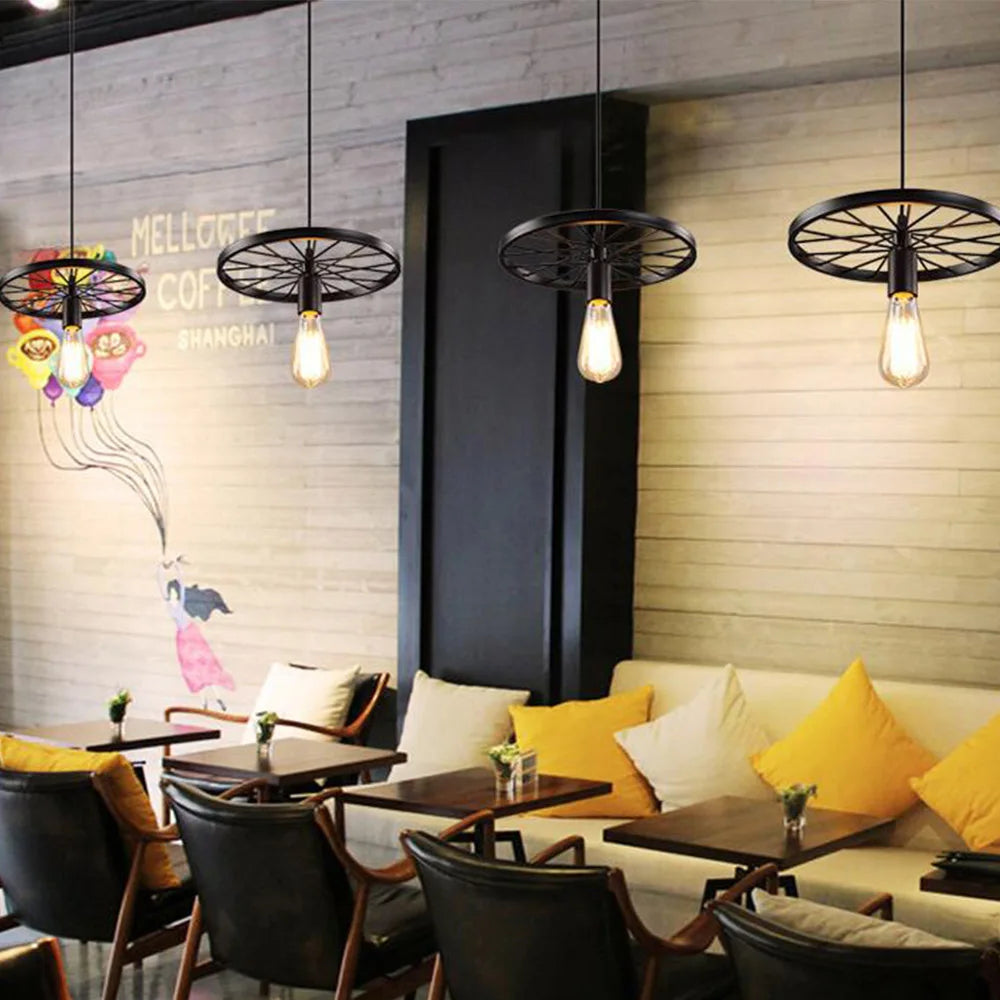 Retro iron LED pendant light for indoor lighting