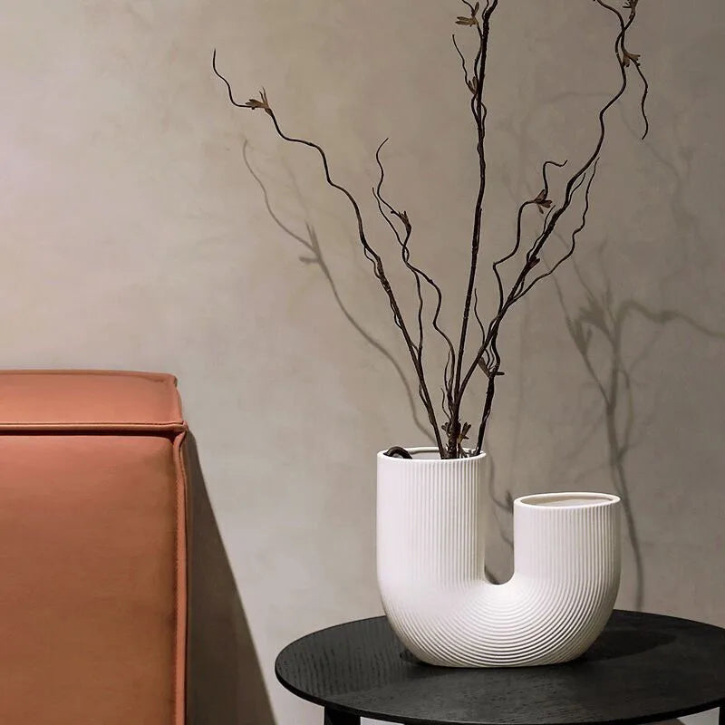 Nordic Ceramic Vase for Home Decoration, Simple Flower Pot, Living Room, Interior, Office, Desktop, Table Decor, Accessories - vue 5 sur 9