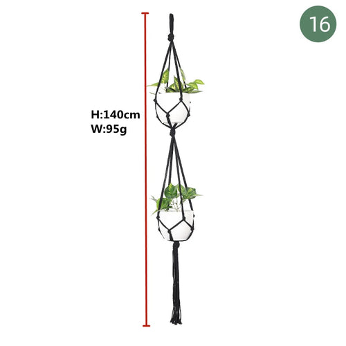 macrame hanging baskets for plants and decoration - vue 27 sur 30