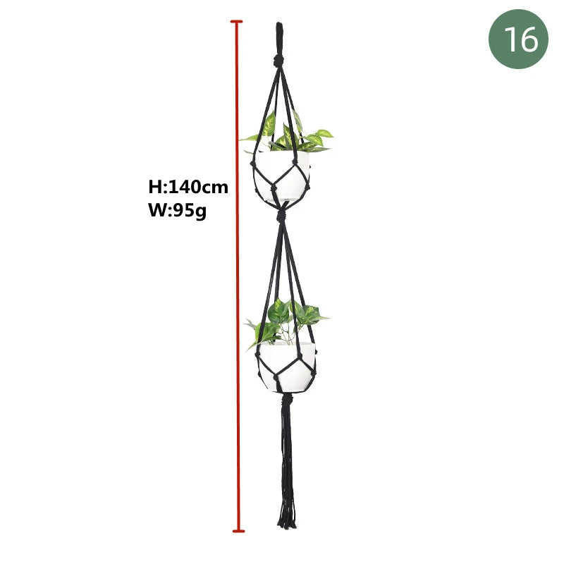 macrame hanging baskets for plants and decoration - vue 26 sur 30