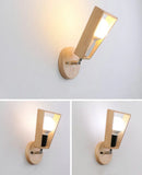 Nordic wood wall light with adjustable bracket