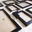 Set of 18 natural wood photo frames for wall hanging