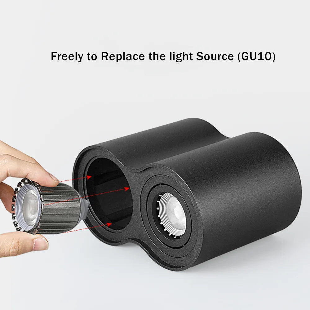 Double head LED GU10 spotlight for home decoration and lighting